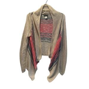 Sweet N Sinful Cardigan/Wrap Open long Sleeve Beige orange Navy Size medium hobo